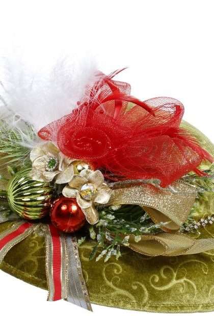 HAT ORNAMENT, GREEN 11X11.5''