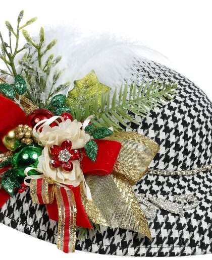 HAT ORNAMENT, BLACK 11.5X11.5''